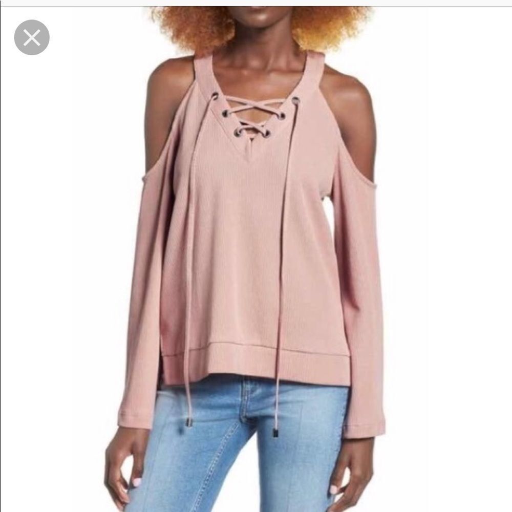 J.O.A. Cold Shoulder Top